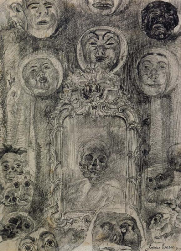 James Ensor Mirror with Skeleton or The Devil-s Mirror